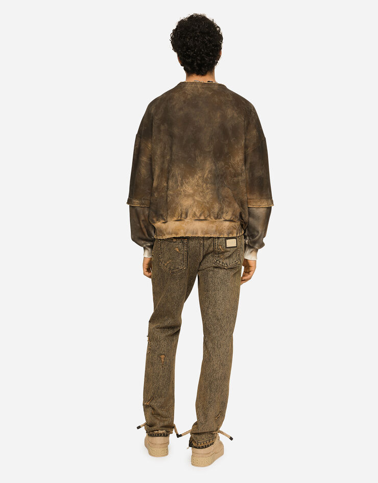 Dolce&Gabbana Overdyed regular fit jeans with subtle abrasions Multicolor GYJCCDG8JD8