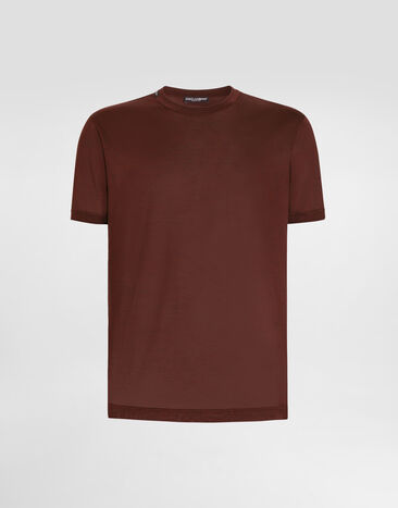 Dolce & Gabbana Crew neck silk t-shirt Red G8ST1TG7P0F
