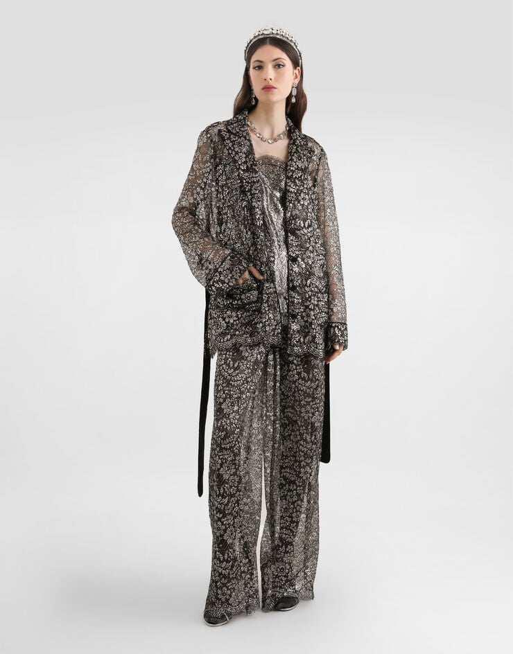 Dolce & Gabbana Lamé lace trousers Dolce & Gabbana Lamé lace trousers Silver FTC1YTILMCF