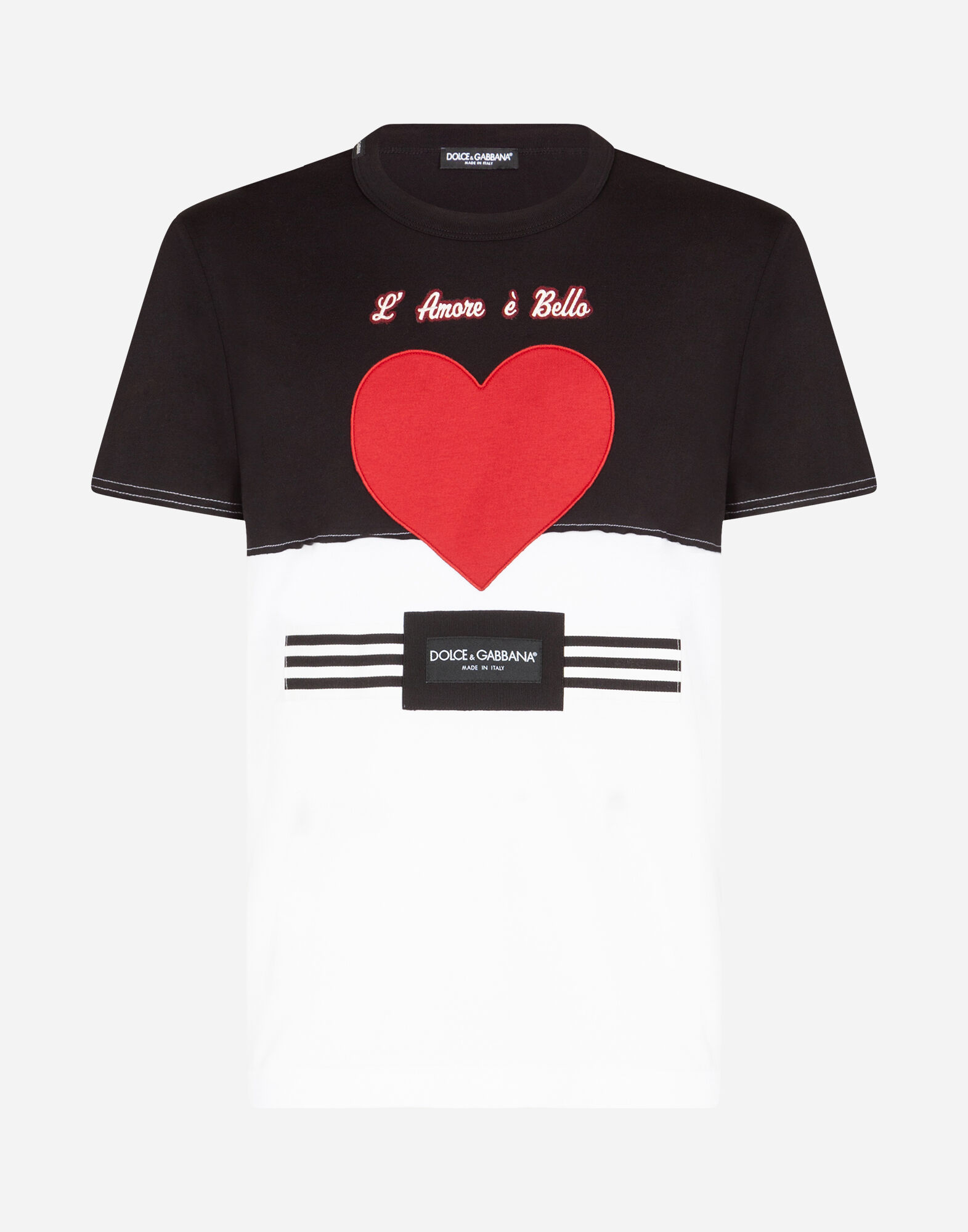 DOLCE&GABBANA ロゴ パッチワーク ハート シンボル Tシャツ Tシャツ ハートパッチ