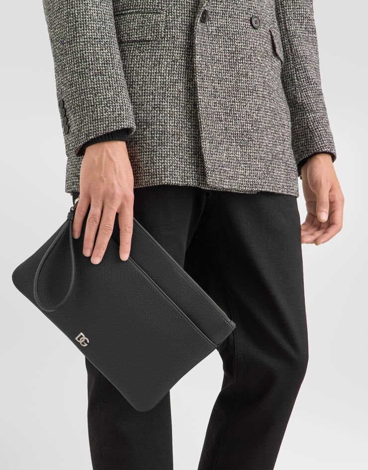 Dolce & Gabbana 小牛皮洗漱包 饰以logo 黑 BP3294A0370