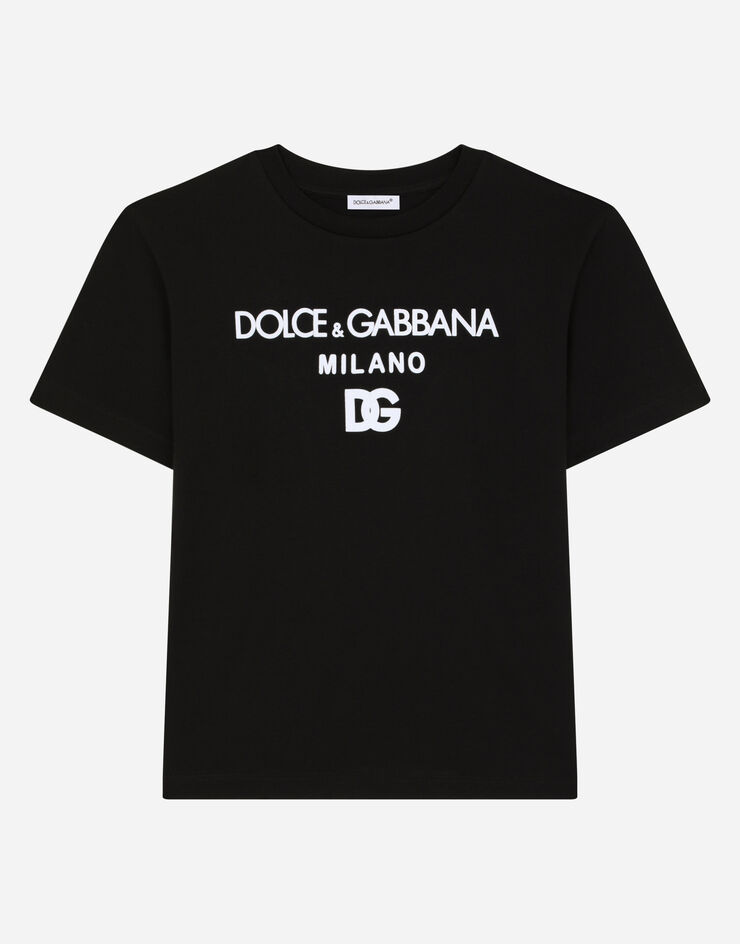 Dolce & Gabbana Camiseta de punto con logotipo DG Milano Negro L4JTEYG7CD8