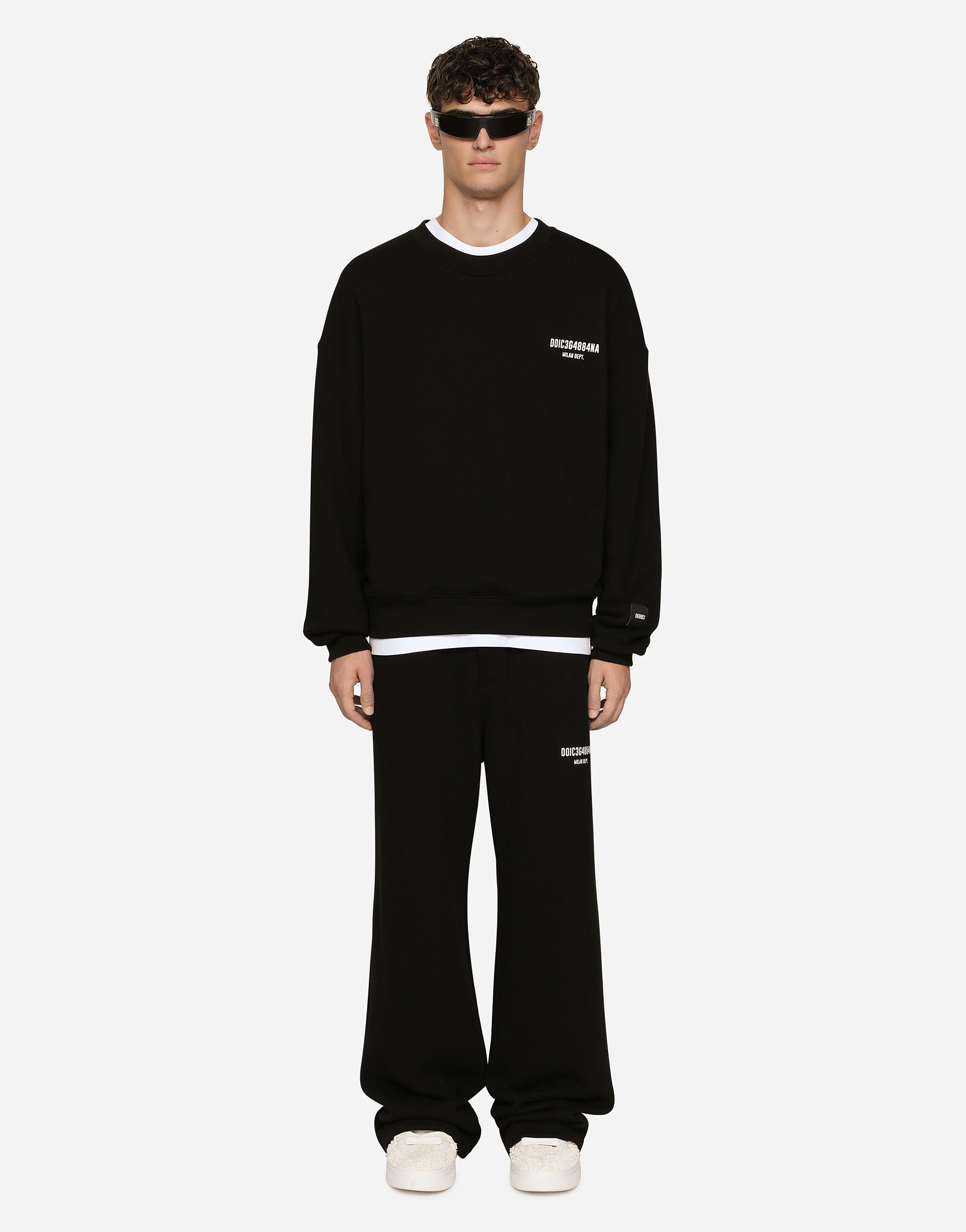 Dolce & Gabbana Jersey jogging pants with DGVIB3 print and logo Black GZ5EATG7K3I