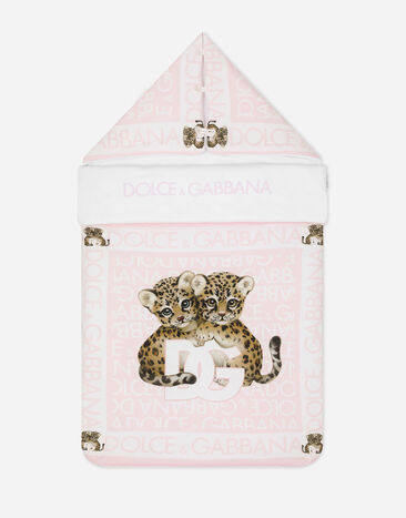 Dolce & Gabbana Saco de dormir en punto con estampado Logomania Imprima LNJA88G7NVE