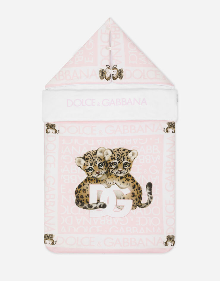 Dolce&Gabbana Schlafsack aus Jersey mit Logomania-Print Rosa LNJAD8G7KQ9