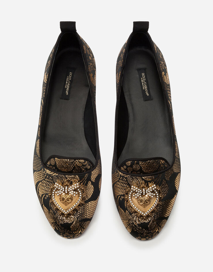 Dolce & Gabbana Jacquard Devotion slippers GOLD/SCHWARZ CP0146AJ765