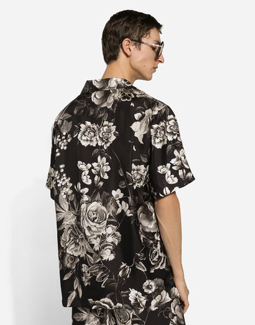 Dolce & Gabbana Silk Hawaiian shirt with floral print Print G5JH9TIS1VS
