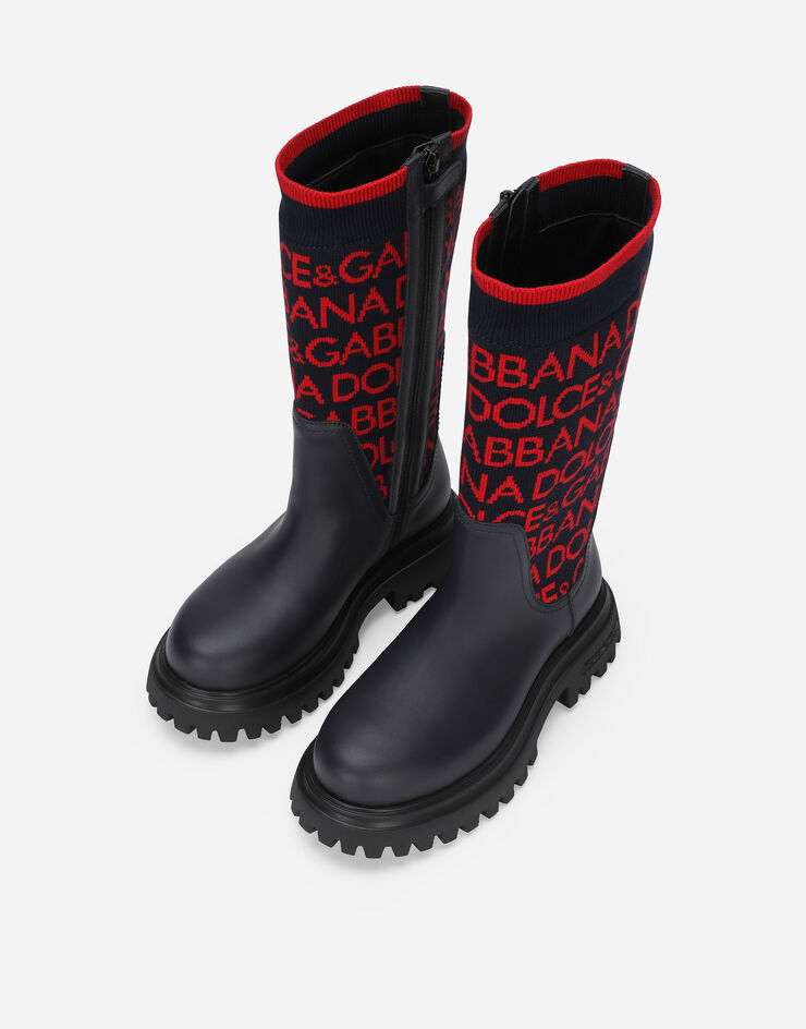 Dolce & Gabbana Knit boots with Dolce&Gabbana logo Multicolore D11255AQ590
