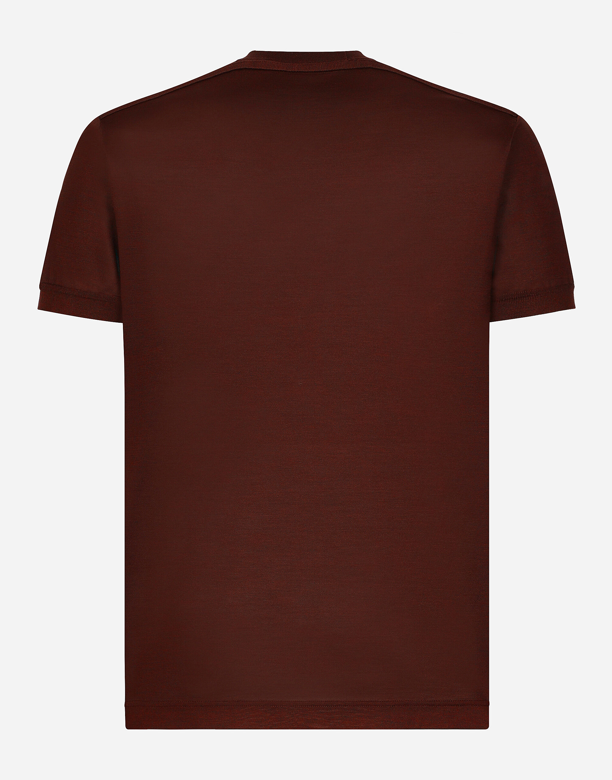 Silk round neck T shirt in Red for Men Dolce Gabbana