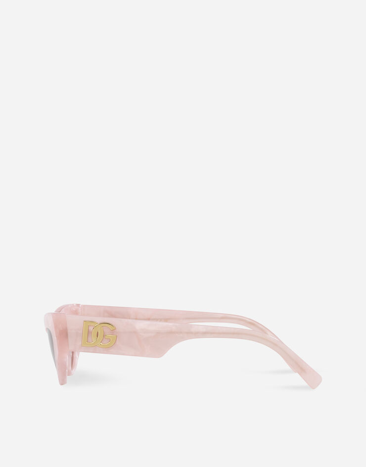 Dolce & Gabbana نظارة شمسية بشعار DG وردي VG445BVP113