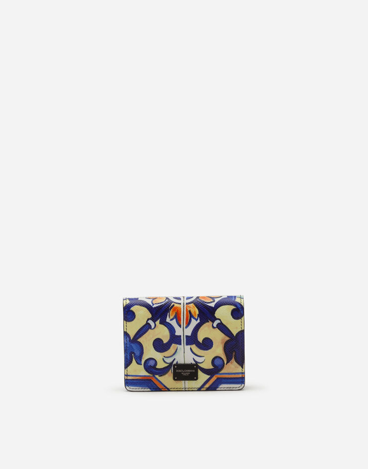 Dolce & Gabbana Small wallet with cross-body strap in dauphine calfskin with leopard print Dolce & Gabbana Small wallet with cross-body strap in dauphine calfskin with leopard print MAIOLICA PRINT BP2591AX560