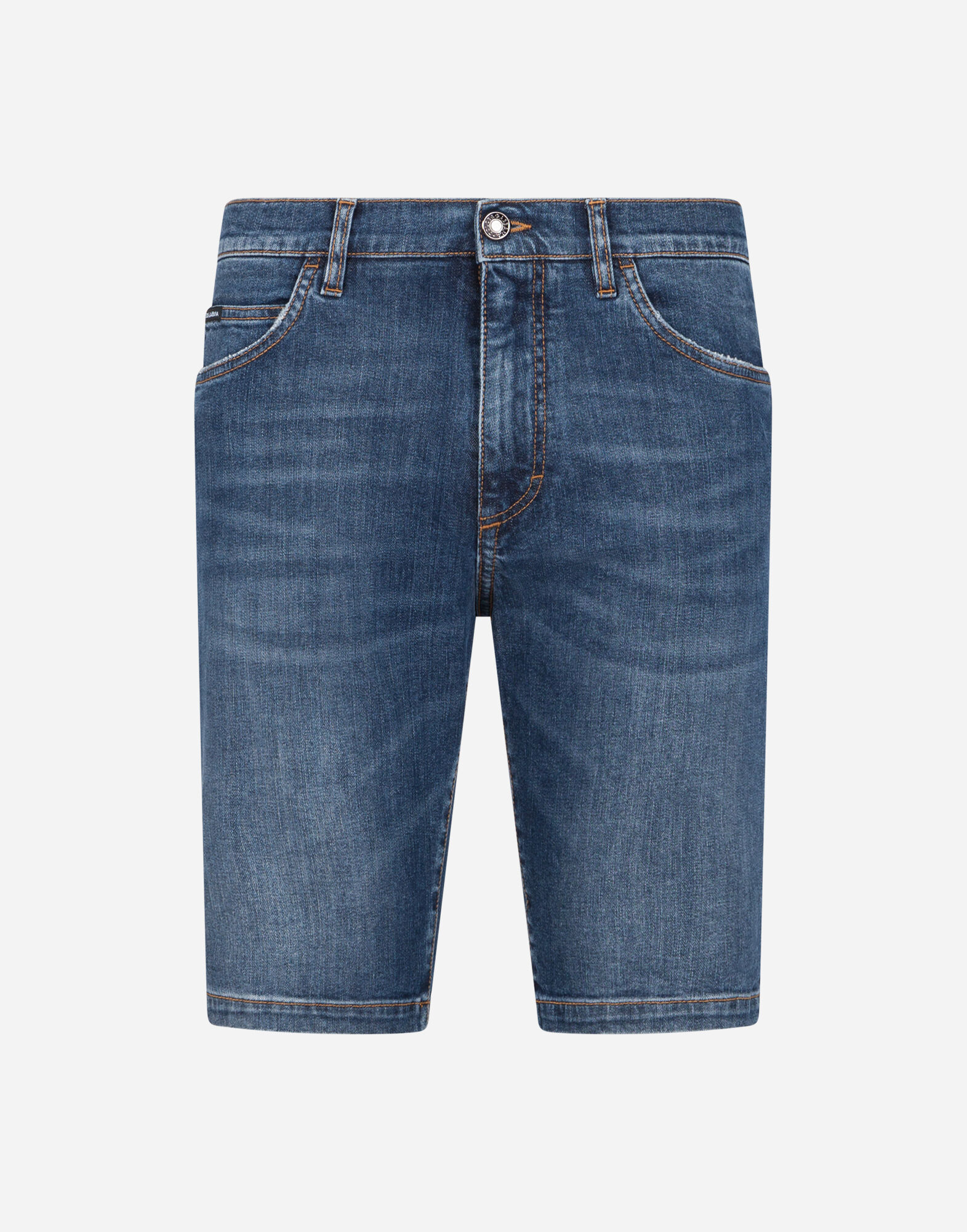 Stretch denim bermuda shorts