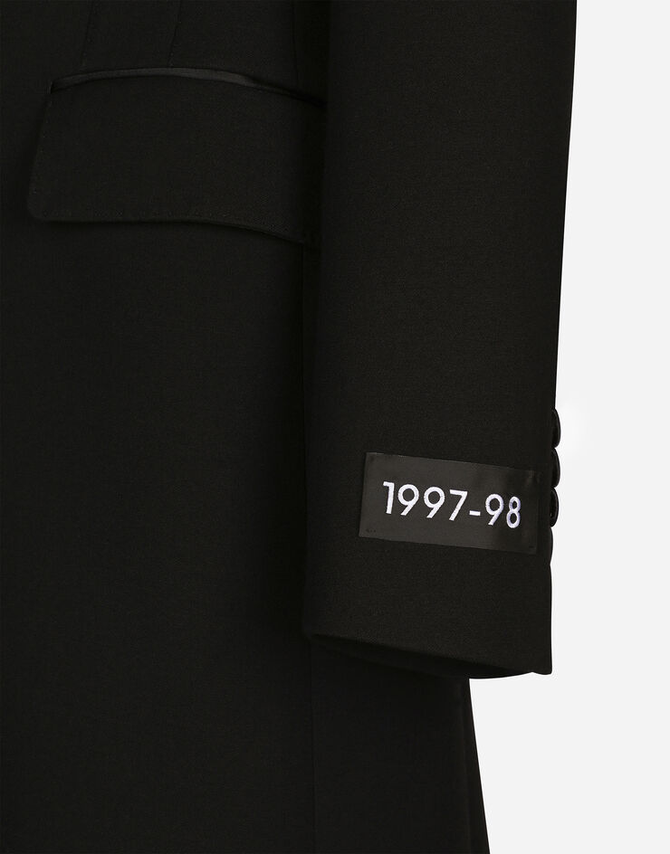 Dolce&Gabbana 싱글 브레스티드 롱 턱시도 울 코트 블랙 F0W1LTFU227