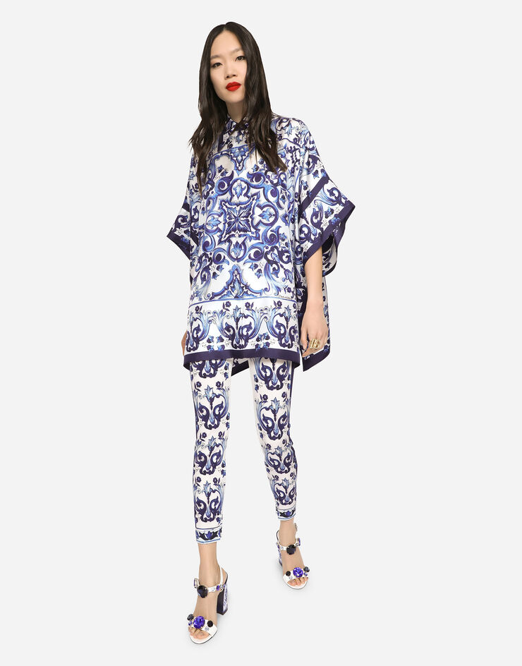 Dolce & Gabbana Majolica-print twill shirt Multicolor F5P44THI1B0