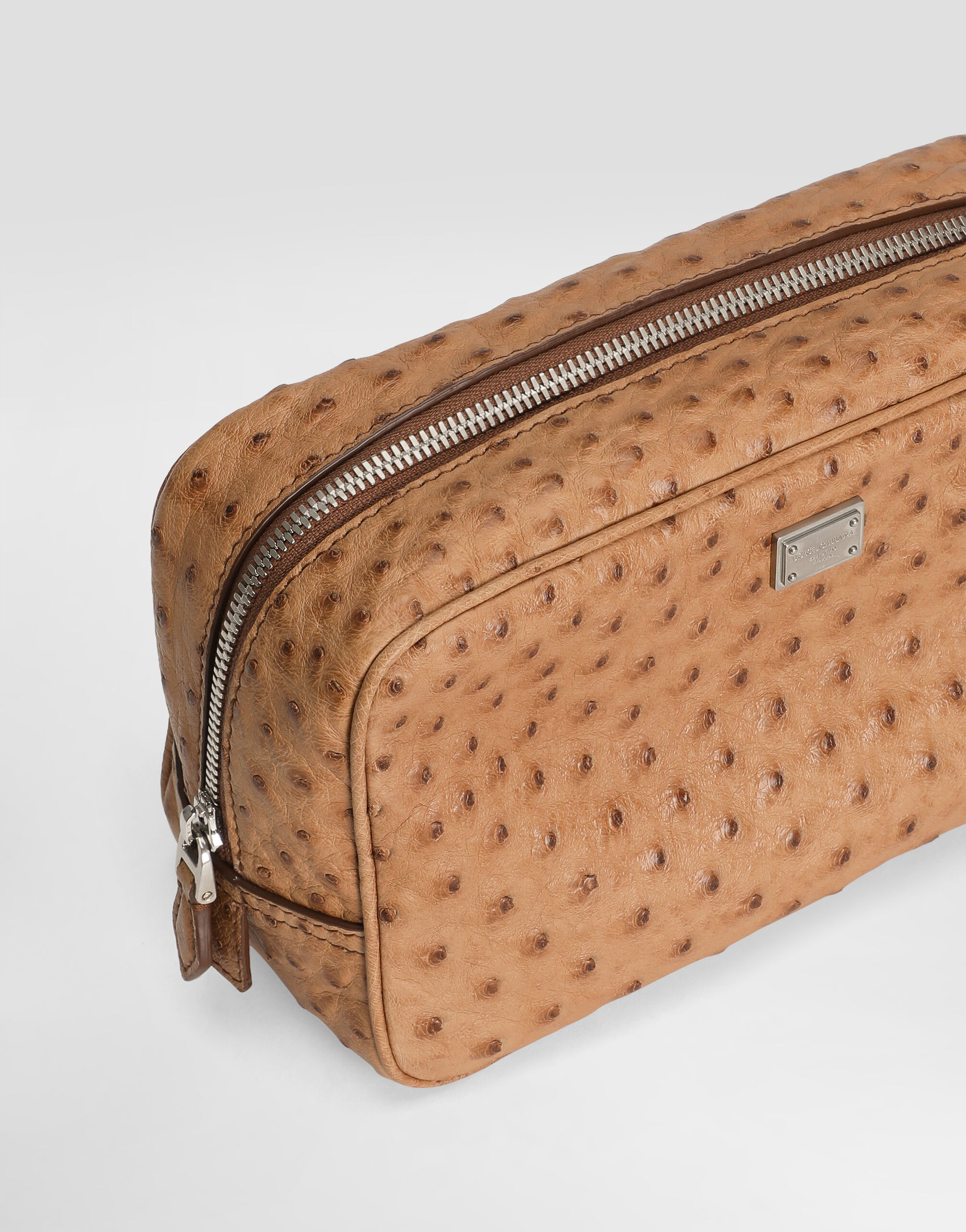 DOLCE&GABBANA ドルガバ モンクストラップ パティーヌ ブラウン10 Ostrich necessaire in Beige for Men | Dolce&Gabbana® US