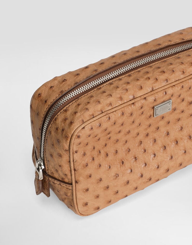 Dolce & Gabbana Ostrich necessaire Beige BT3310A8B06