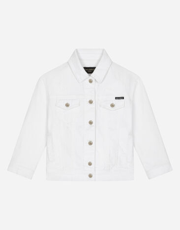 Dolce & Gabbana White stretch denim jacket Purple L52E36FMTAC