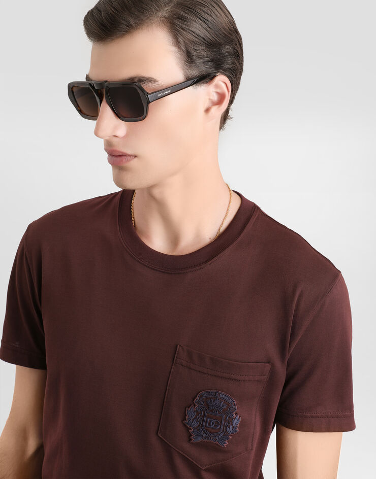 Dolce & Gabbana Cotton t-shirt with embroidery Multicolor G8RA2ZG7PZE