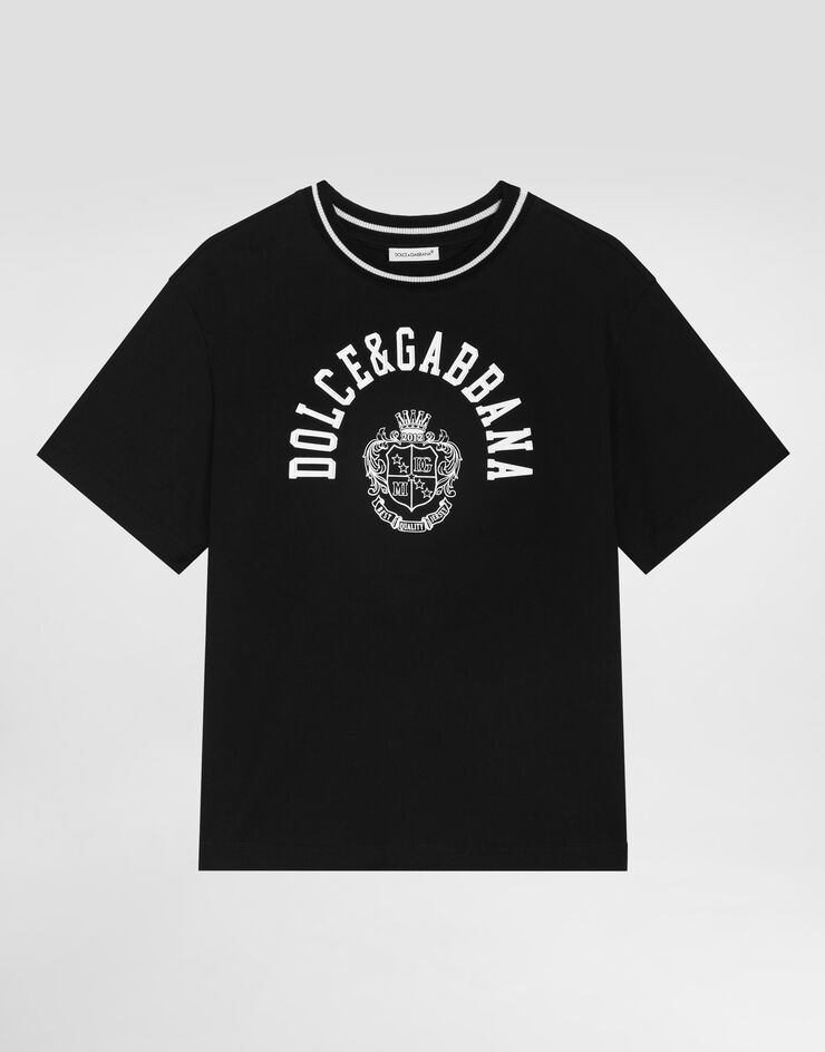 Dolce & Gabbana Jersey t-shirt with print Black L4JTHVG7PTO