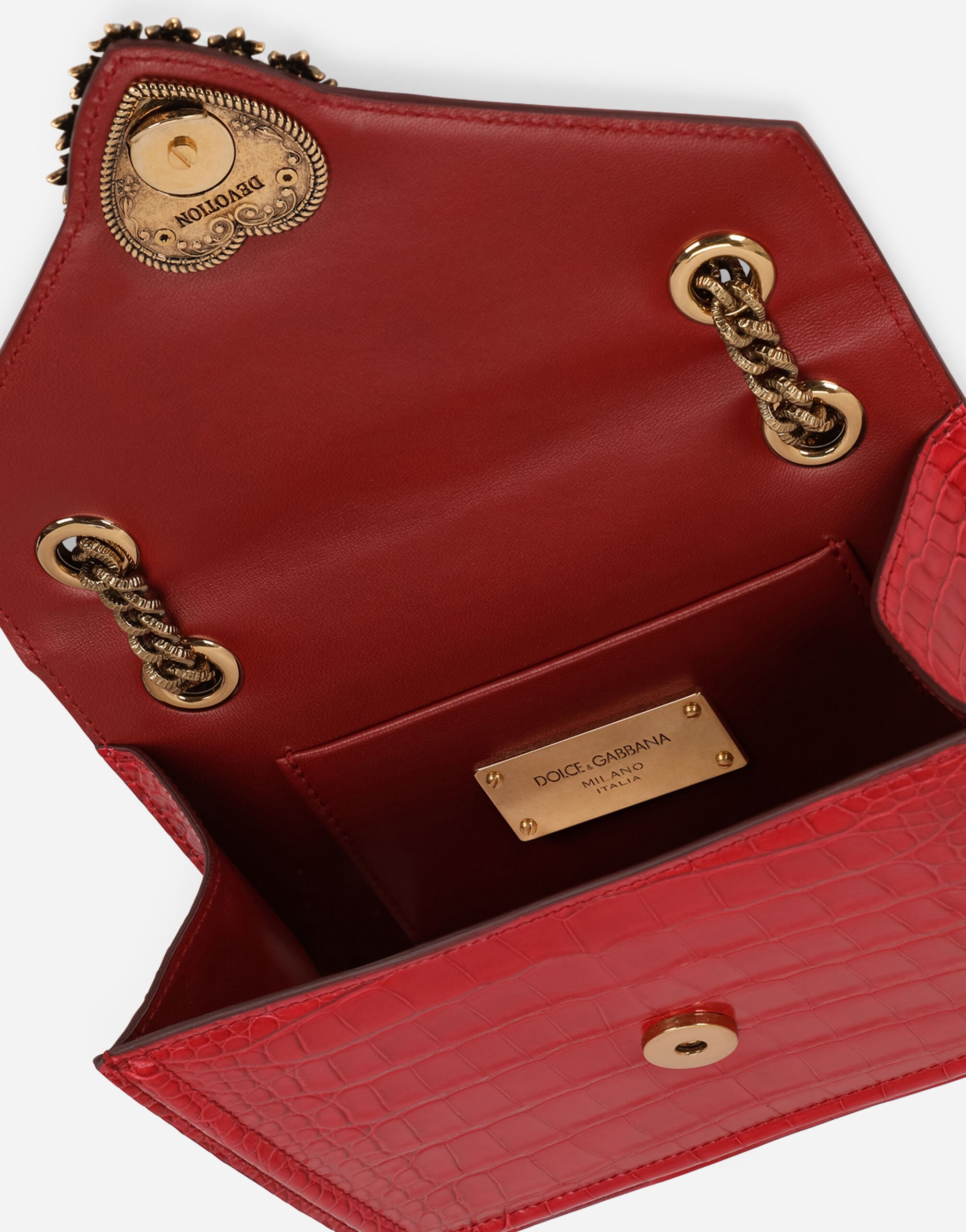 Medium crocodile skin Devotion bag in RED for for Women