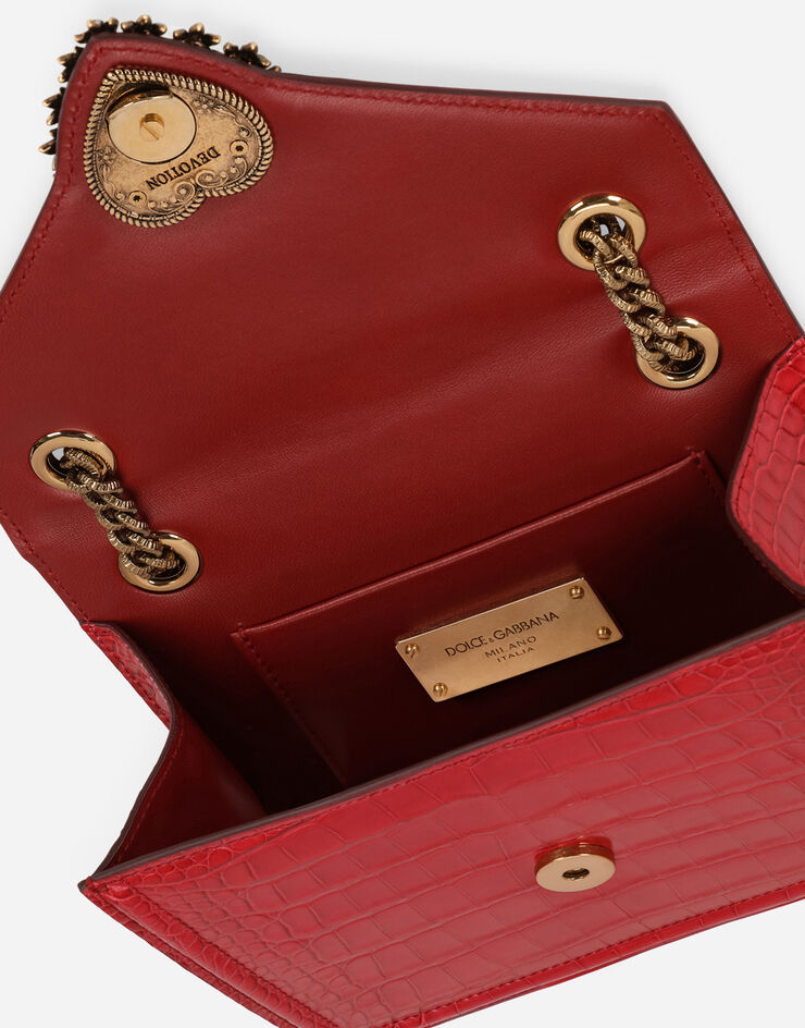 Dolce & Gabbana Medium crocodile skin Devotion bag Red BB6641A2R08