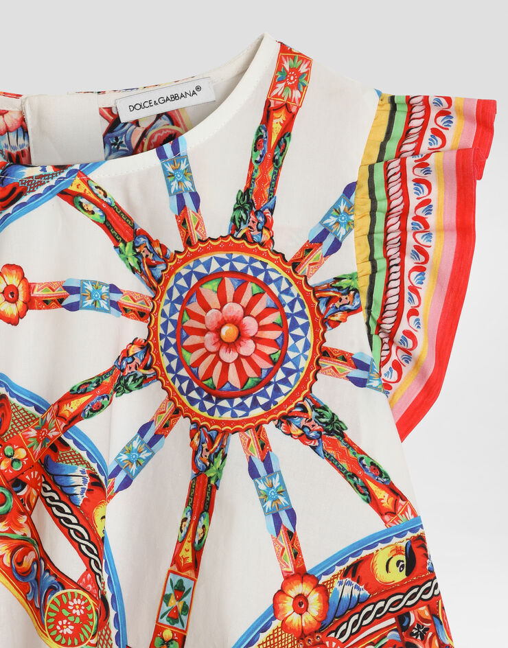 Dolce & Gabbana Carretto-print poplin dress Multicolor L53DW2FI5O4