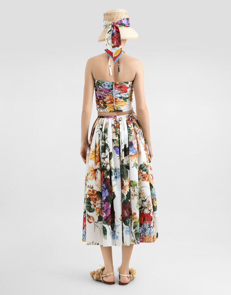 Dolce & Gabbana Flower bouquet-print poplin top Print F7AZ5THS5TR