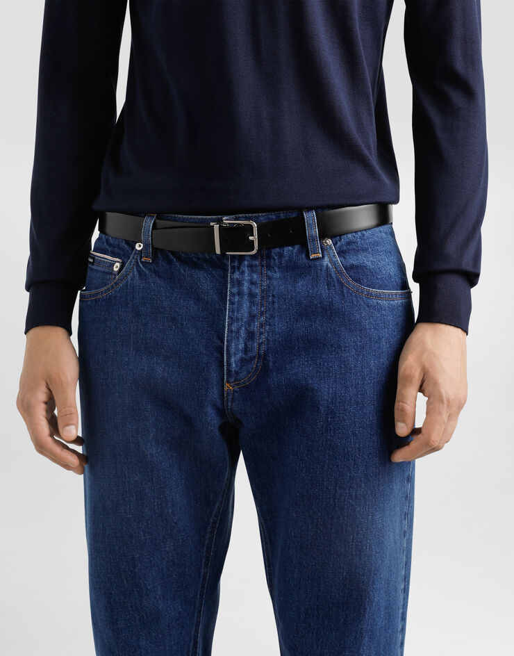 Dolce & Gabbana Brushed calfskin belt Black BC4703AI935