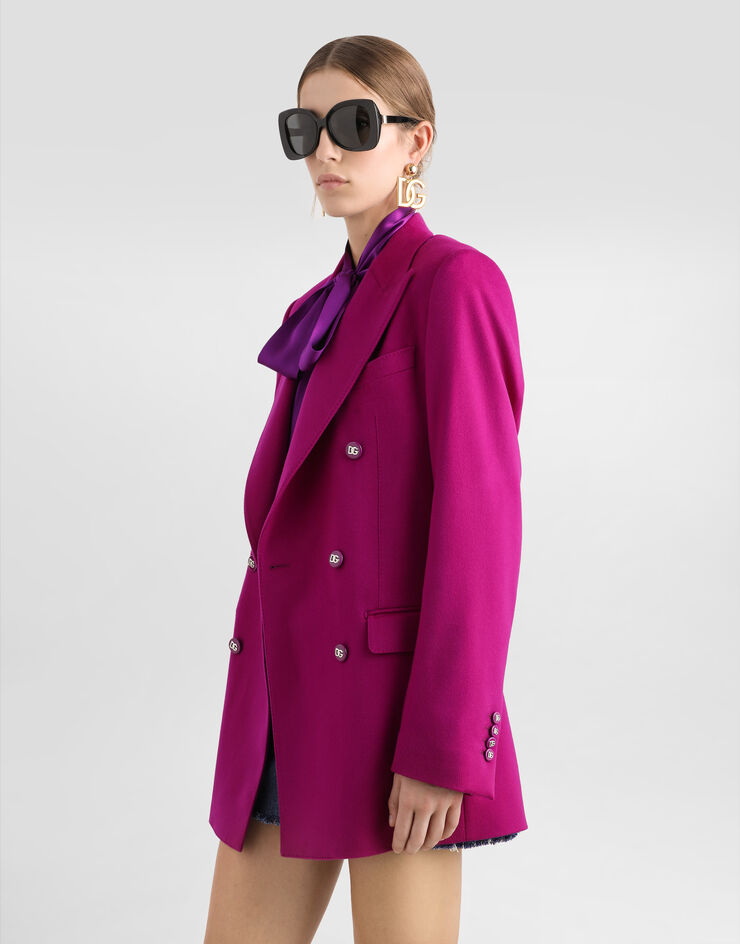 Dolce & Gabbana Двубортный пиджак оверсайз из кашемира фуксия F29GUTFU2AX