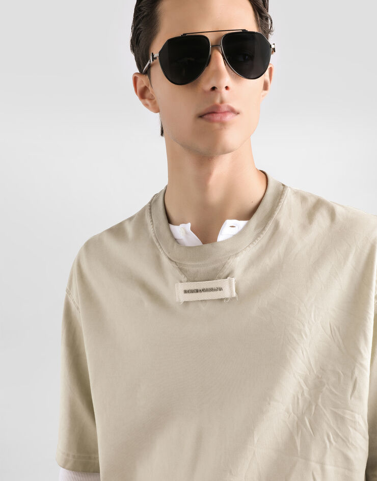 Dolce & Gabbana Cotton t-shirt Beige G8TJ6TG7PPQ