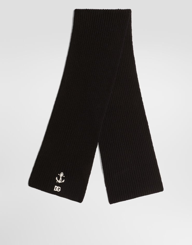 Dolce & Gabbana Ribbed knit scarf Blue LBKAG8JGMLQ
