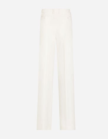 Dolce&Gabbana Flared double crepe pants White FTC0VTFURF3