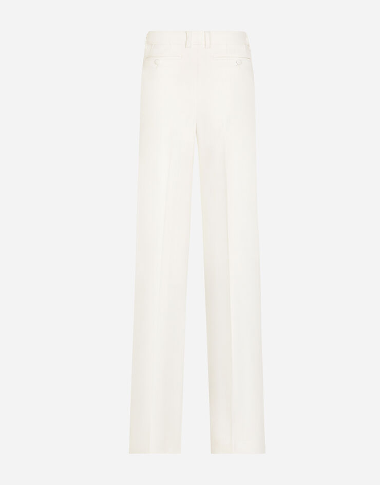Dolce&Gabbana Flared double crepe pants White FTC0VTFURF3