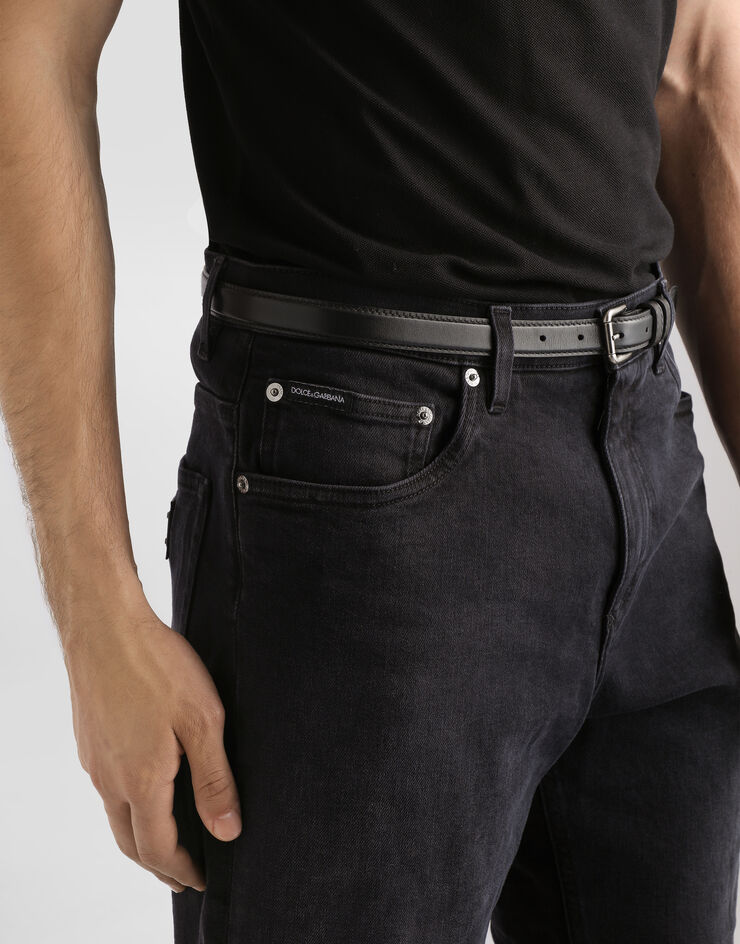 Dolce & Gabbana Bermuda en denim stretch gris lavé Multicolore GWNXADG8HW4