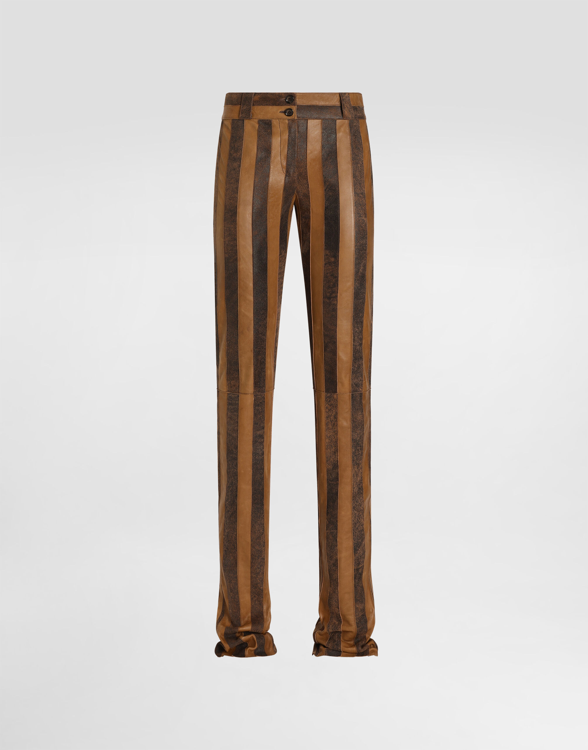 Nappa leather trousers with striped print