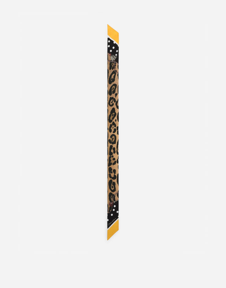 Dolce & Gabbana Bandeau in twill stampa leopardo Multicolore IS117WG7BPX
