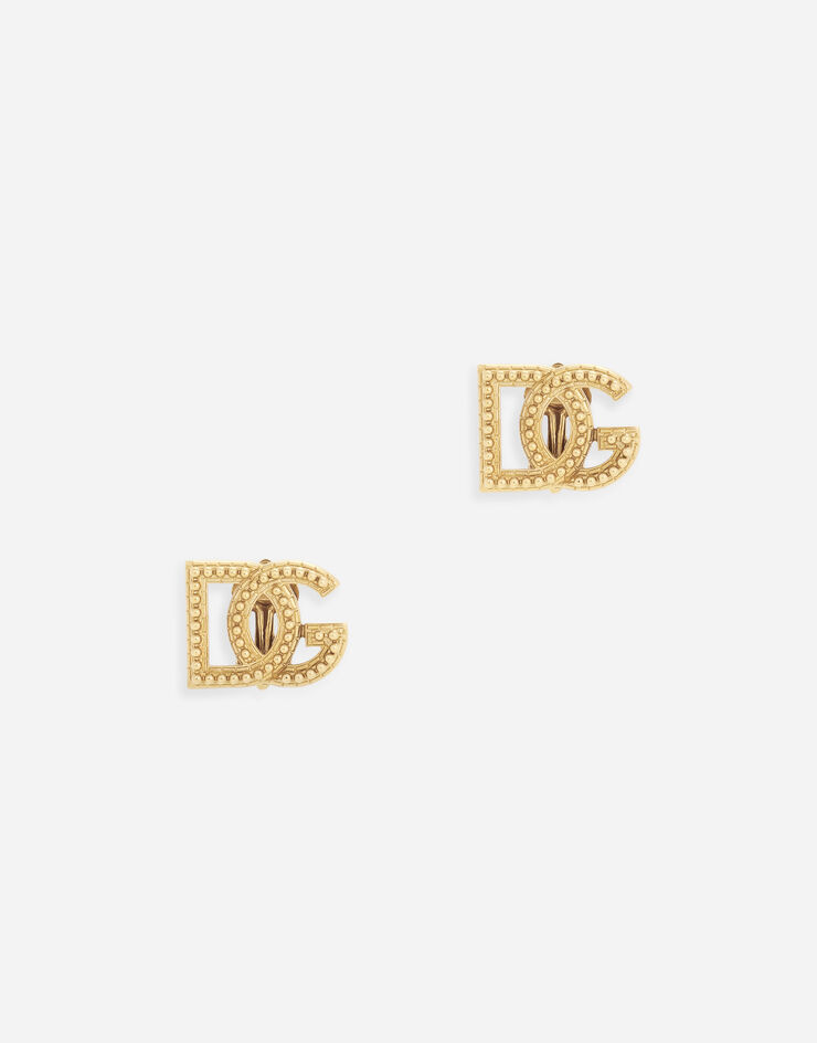 Dolce & Gabbana DG 로고 클립온 귀걸이 골드 WEM6W1W1111
