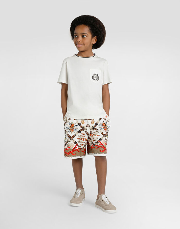 Dolce & Gabbana Jersey t-shirt with DG embroidery White L4JTIZG7PET