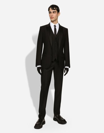 Dolce & Gabbana Wool and silk Martini-fit tuxedo suit Black GK2WMTGG829