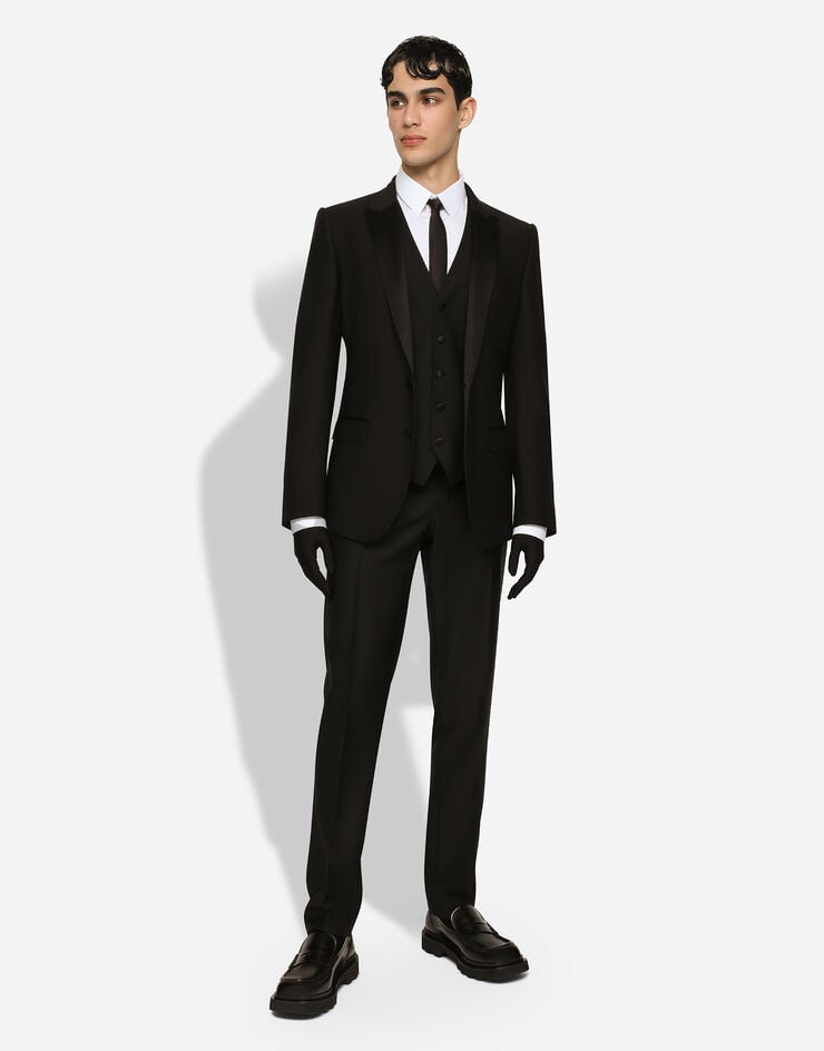 Dolce & Gabbana Abito tuxedo martini lana e seta Nero GK2WMTGG829