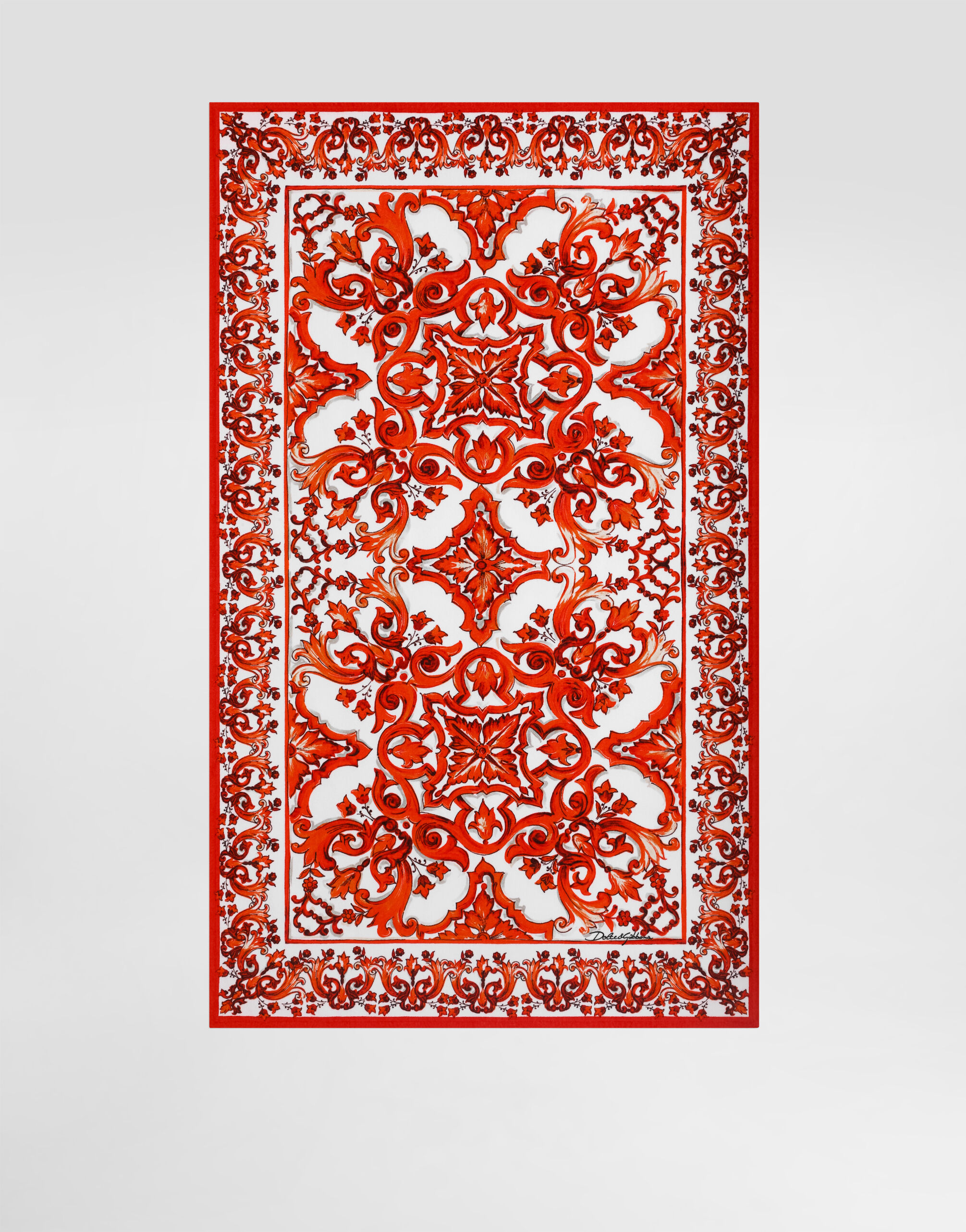 Majolica-print terry beach towel