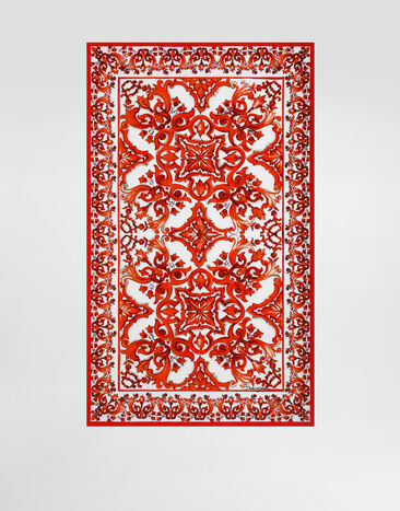 Dolce & Gabbana Majolica-print terry beach towel Multicolor O5A03JONN82