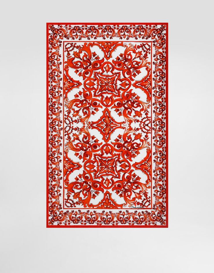 Dolce & Gabbana Majolica-print terry beach towel Multicolor O5A03JONN82