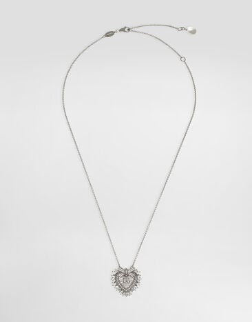 Dolce & Gabbana Devotion Necklace 18-carat white gold and diamonds White WNND1KWWH01