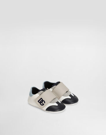 Dolce & Gabbana Mesh and split leather sneakers with DG logo Multicolor DK0148A9345