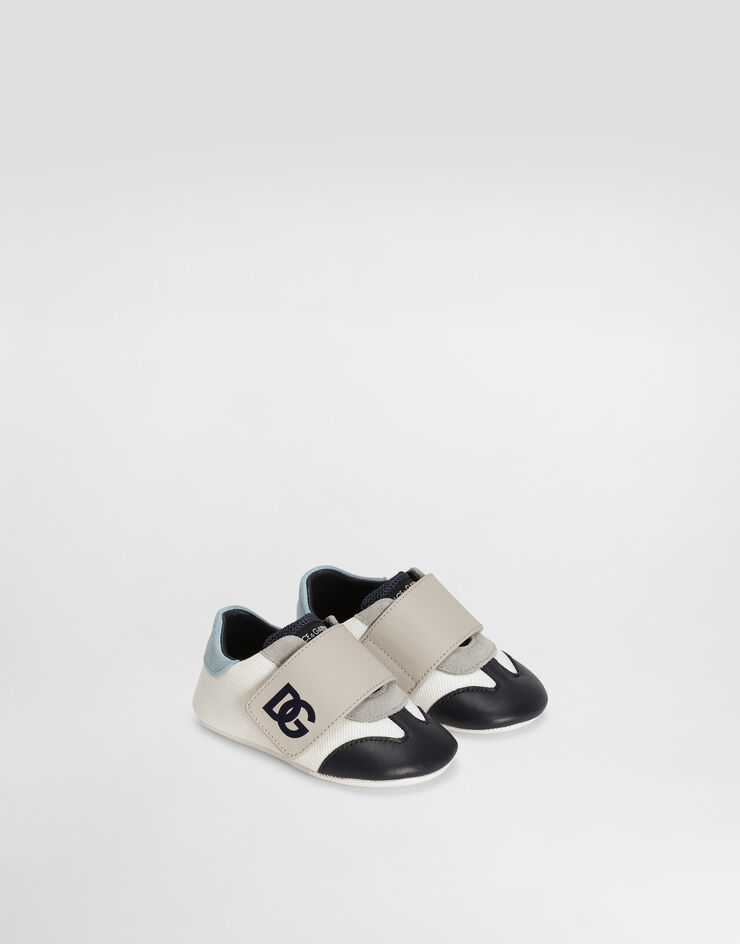 Dolce & Gabbana Mesh and split leather sneakers with DG logo Multicolor DK0148A9345