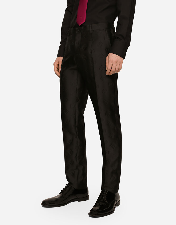 Dolce&Gabbana Esmoquin Sicilia de botonadura doble con monograma DG Noir GKOMMTHJMO3