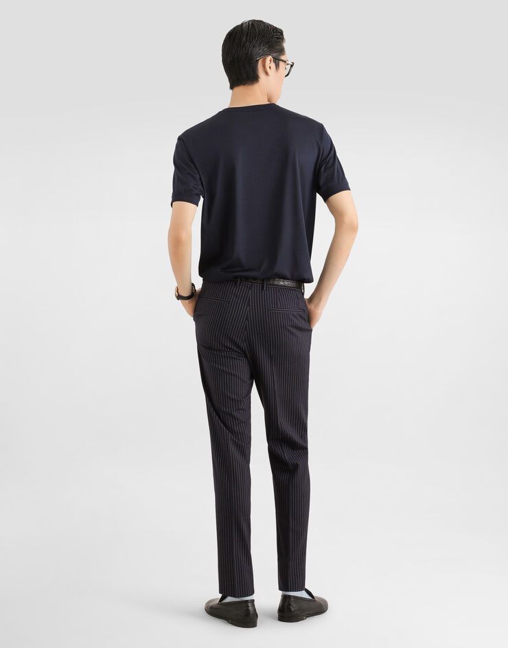 Dolce & Gabbana Silk jersey t-shirt Blue G8ST1TG7P0F