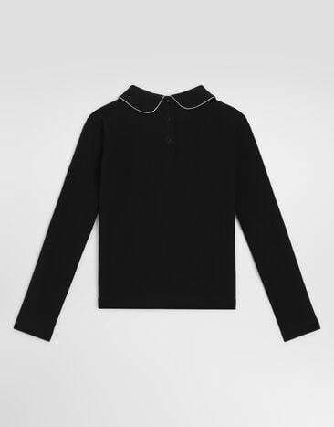 Dolce & Gabbana T-Shirt aus Interlock Black L5JTPIG7Q3G