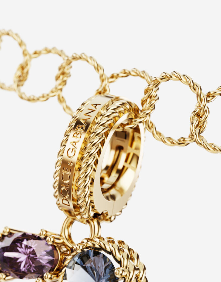 Dolce & Gabbana حِلية حرف C بألوان الطيف من ذهب أصفر عيار 18 قيراط مع أحجار كريمة متعددة الألوان ذهبي WANR1GWMIXC